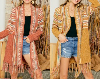 boho sweaters and cardigans