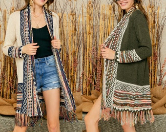 boho sweaters and cardigans