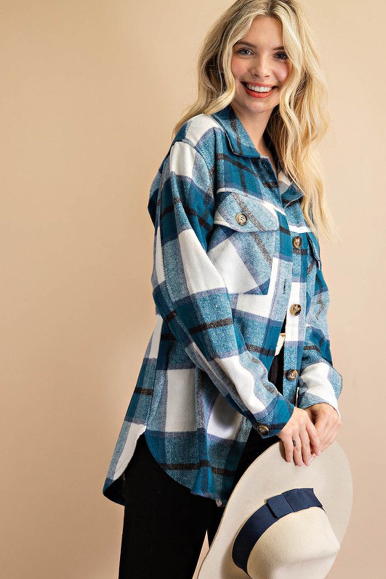 Plaid Flannel Shirt Jacket Vintage Vibe Plaid Checkered Etsy