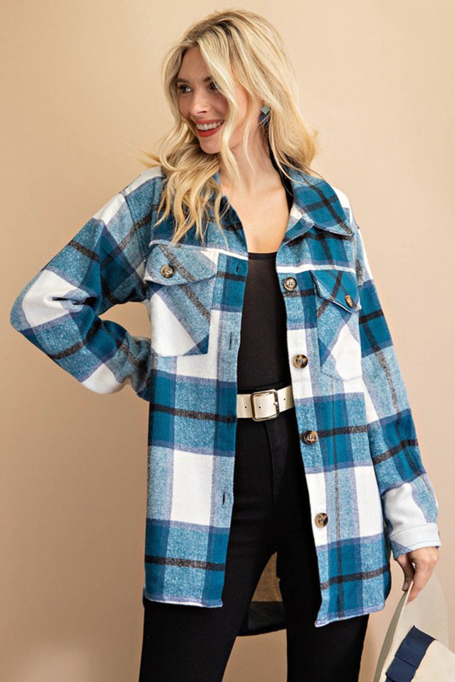 Plaid Flannel Shirt Jacket Vintage Vibe Plaid Checkered Etsy