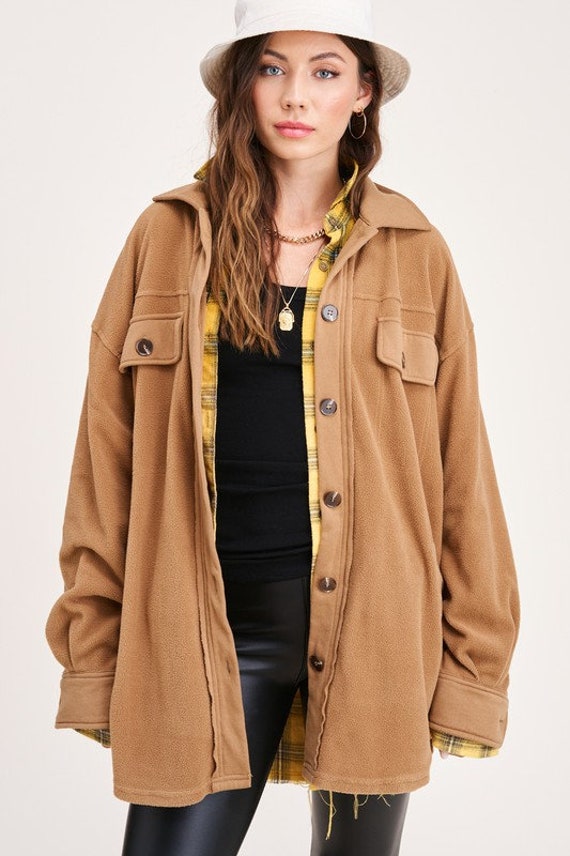 long fleece shacket