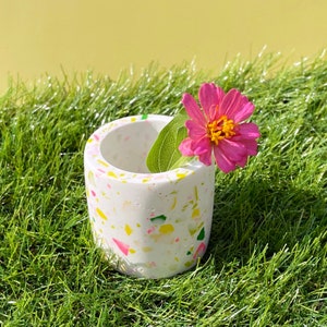 Terrazzo Mini Planter/Tea Light Holder in "Garden Party"