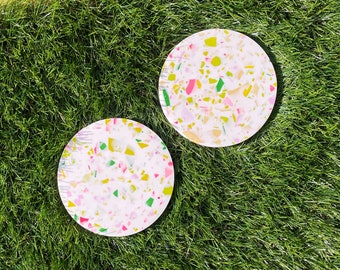 Terrazzo Coasters in "Garden Party" (Set of 2)