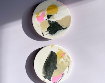 Abstract Coasters in "Tourmaline" (Set of 2)