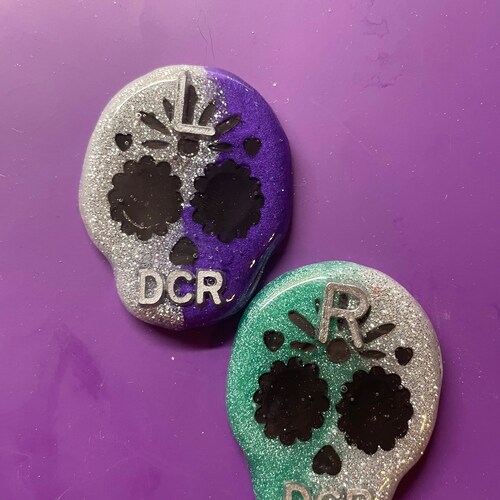 Gray Skull Xray Markers With Blue and Pink Flowers Customized Etsy