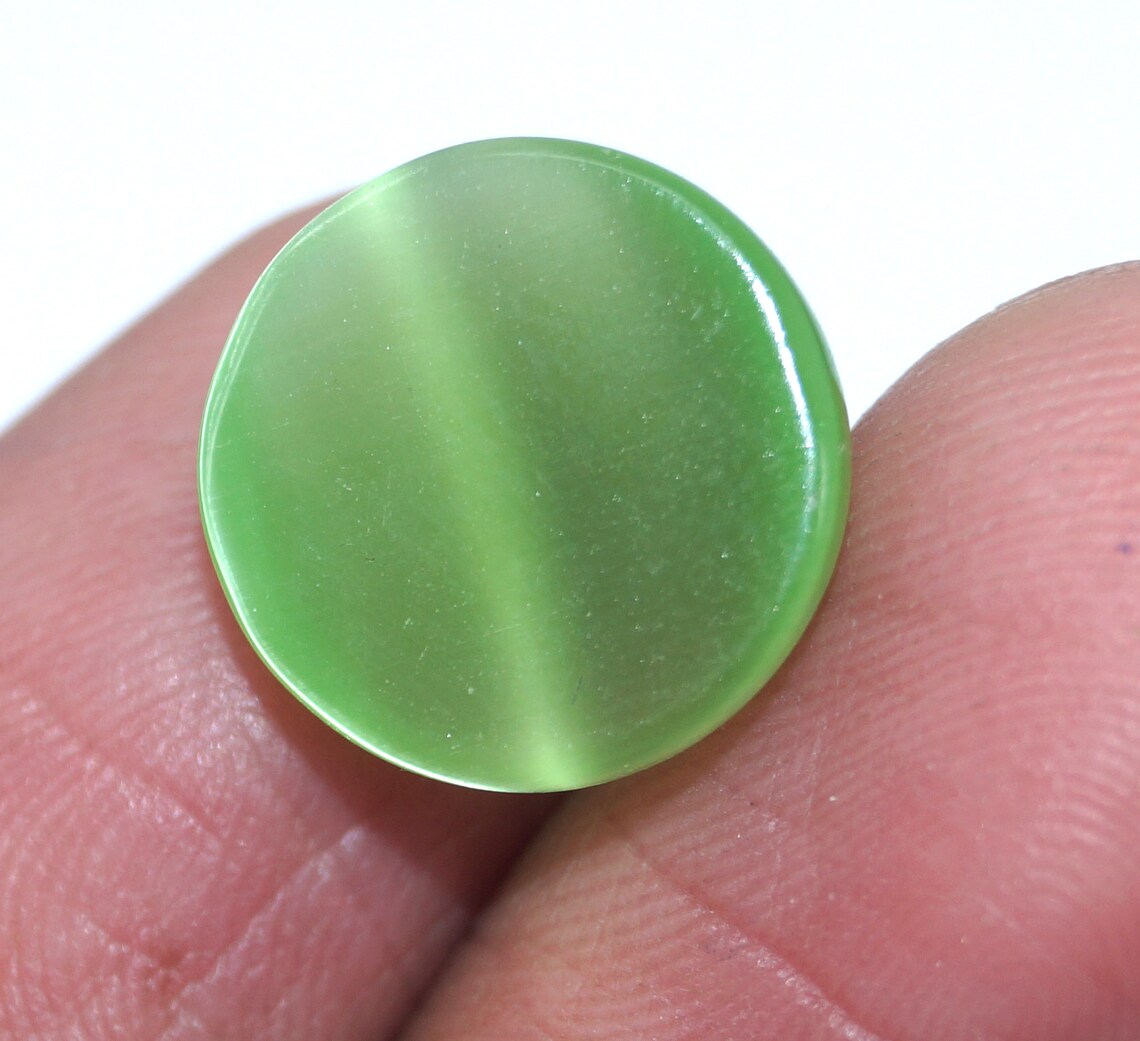 Natural Green Color Cat's Eye Brazilian Gemstone 5.50 Ct Etsy