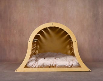 Mid Century moderne Hundebox aus Holz: Indoor Haustier Haus