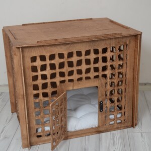 Hundebox aus Holz im Möbelstil – Haustierhaus für drinnen Bild 11