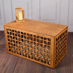 Mid-century Modern Wooden Dog Crate – Indoor Pet Furniture - Etsy - Handmade Wooden Dog Crate With Colonial Style
