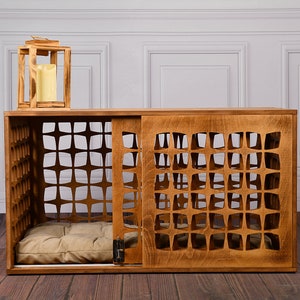 Mid century Best Dog Crate, Short Wooden Dog Crate, Dog Crate Furniture, Pet Furniture, Modern Dog House, Indoor Dog Crate, Cat House