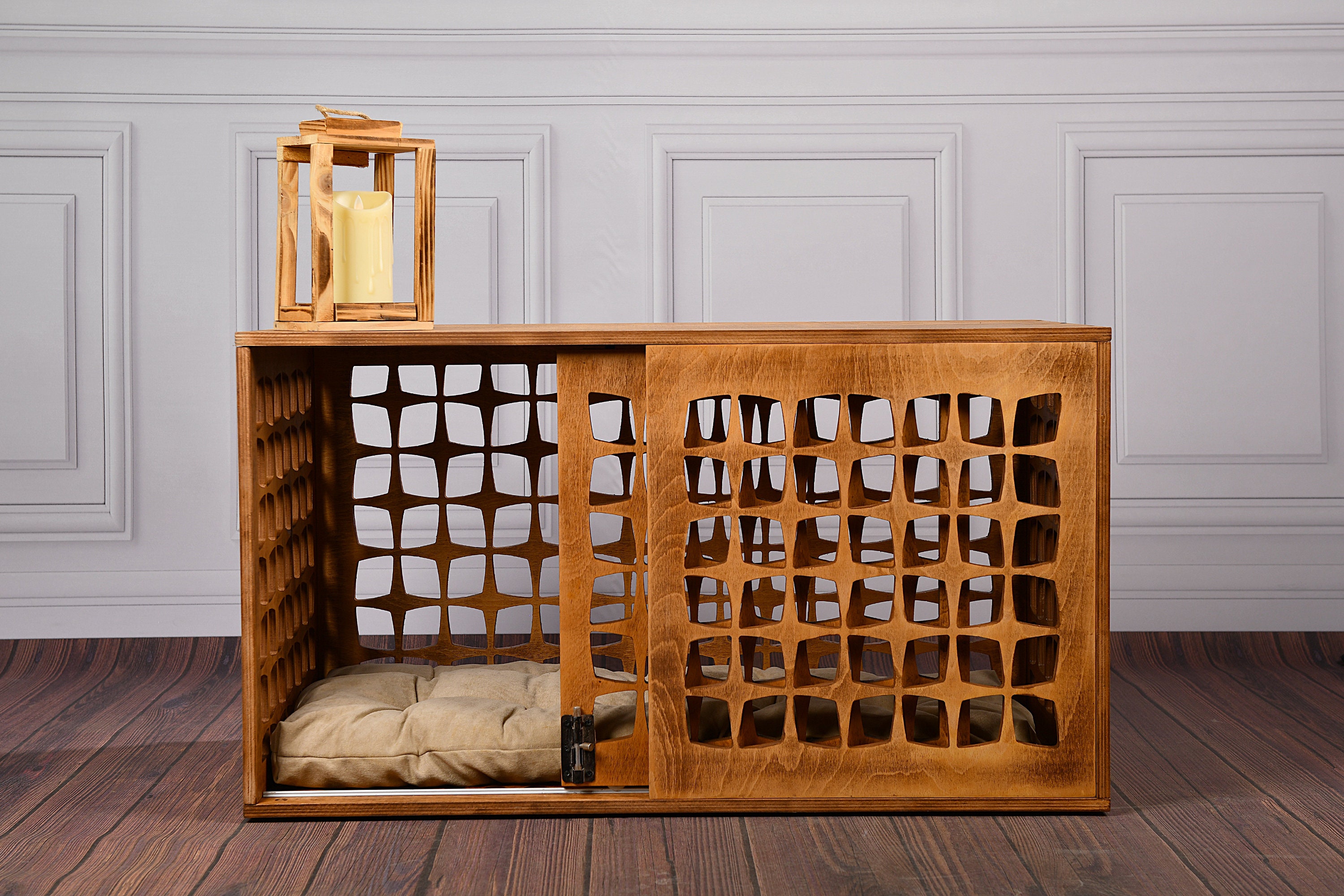 Mid century Best Dog Crate, Short Wooden Dog Crate, Dog Crate Furniture, Pet Furniture, Modern Dog House, Indoor Dog Crate, Cat House