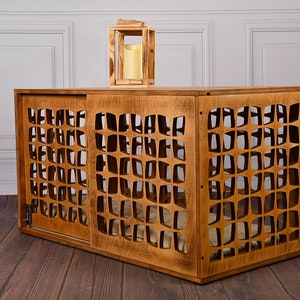 Mid-century Modern Wooden Dog Crate – Indoor Pet Furniture - Etsy