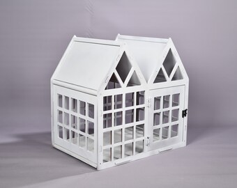 Stylish White Dog Crate, Modern Dog House,Decorative Dog Crate, Large Dog Crate, Black Dog House