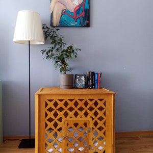 Modern Wooden Dog Crate: Customizable Pet House image 4