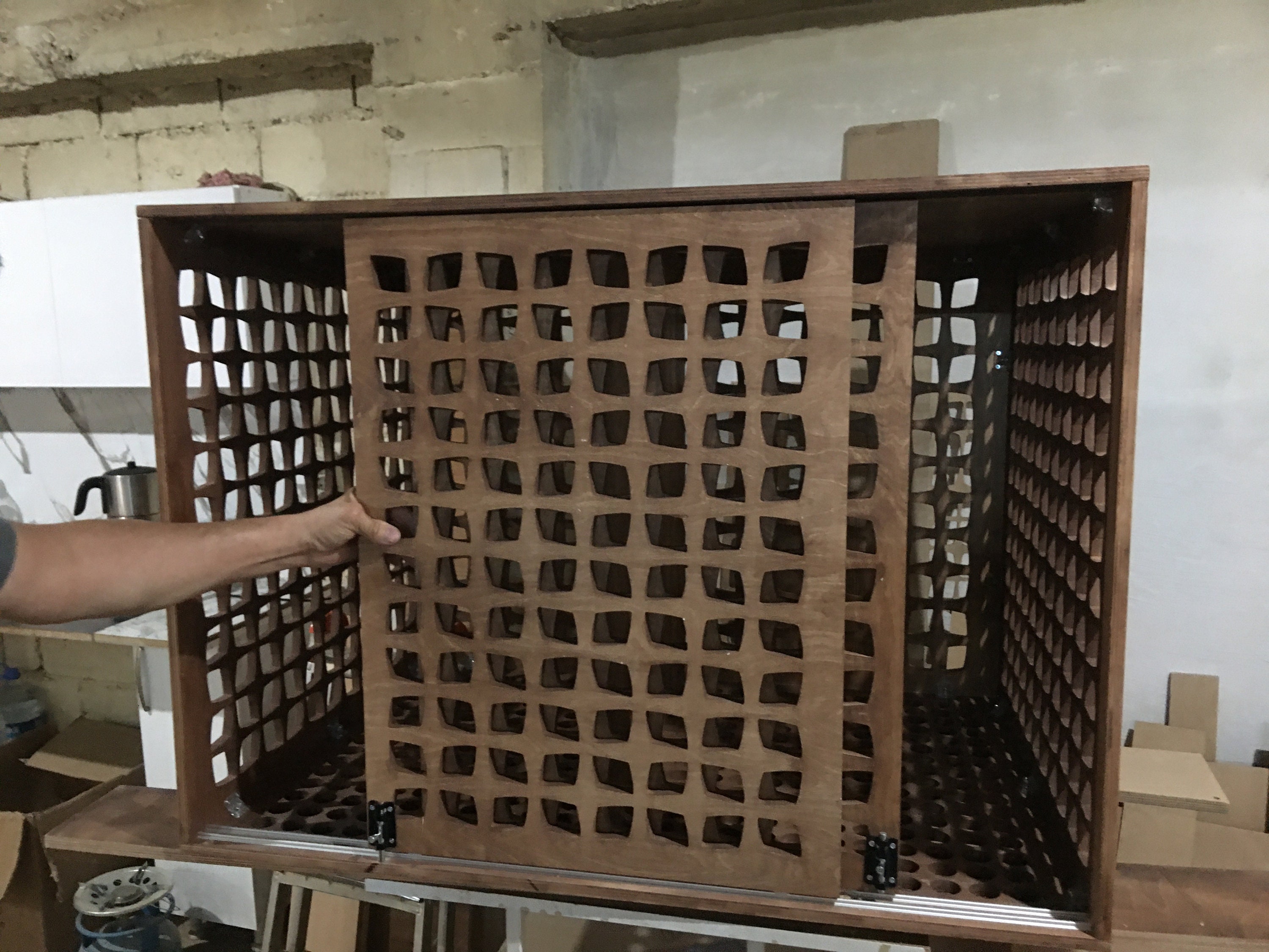 Modern Wooden Dog Crate With Sliding Door: Customizable Pet Furniture ...