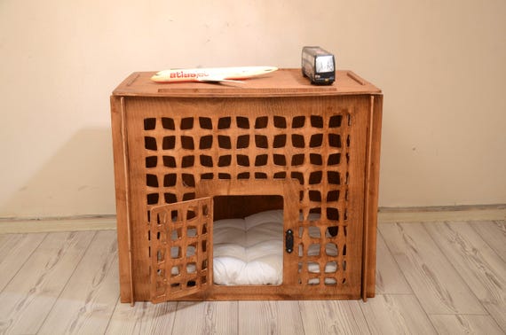 Furniture-Style Wooden Dog Crate – Indoor Pet House