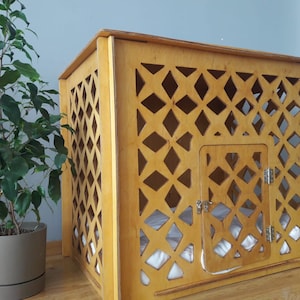 Modern Wooden Dog Crate: Customizable Pet House
