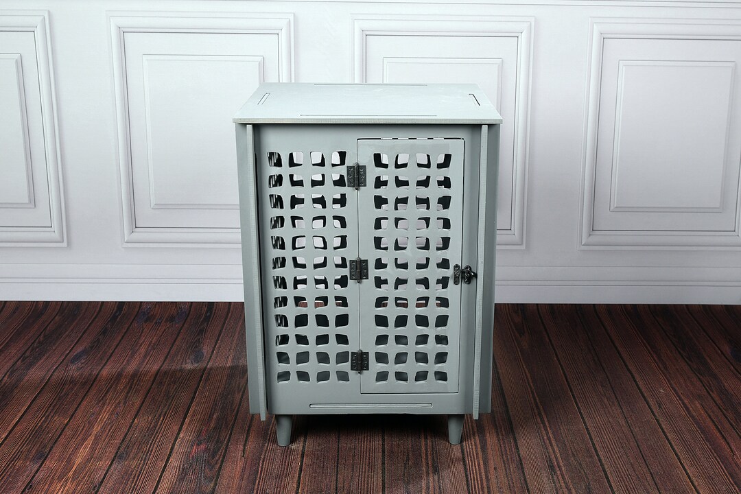Image showcasing Modern Wooden Dog Crate: Customizable Pet House - Etsy