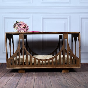 Modern Brooklyn Bridge Dog Crate: Wooden Pet Kennel