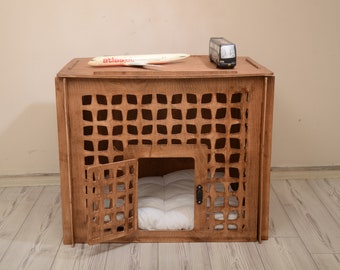 Dog Crate, Modern dog crate, Modern Dog kennel, Large Dog Crate, Luxery Dog Crate, Wood dog Crate, Small cat house, dog crate furniture