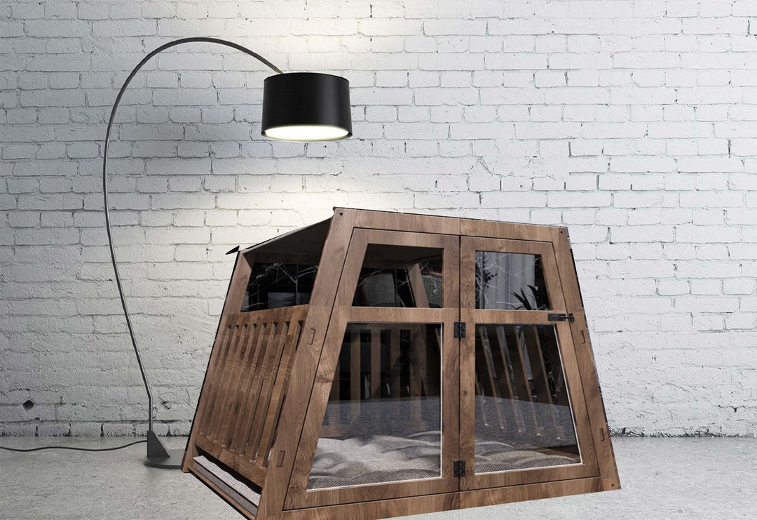 Modern Wooden Dog Crate: Luxury Pet House, Easy Assembly - Etsy