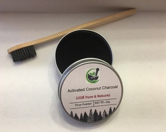 Polvo de coco de carbón activado, 100% puro y natural