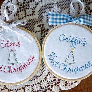 baby girl first christmas ornament personalized christmas ornament custom first christmas ornament embroidered ornament baby christmas gift