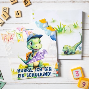 Einladungskarten zur Einschulung – Dino-Design – 10er Set – Perfekt für Jungen und Mädchen