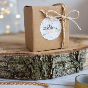 Ein Geschenk für Dich - Aufkleber rund 4cm Gold