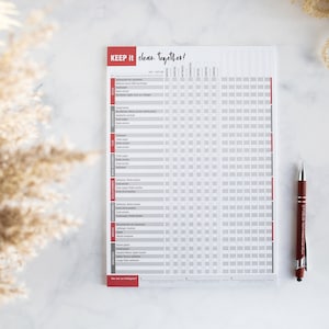 Taakplanner schoonmaakplan voor gezinnen en gedeelde appartementen - huishoudplanner voor gezinnen met kinderen | 50 vellen dik papierblok DIN A4