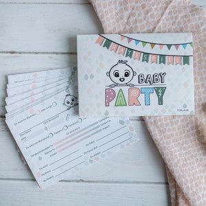 Babyparty Ratespiel 25 Karten inkl. Box