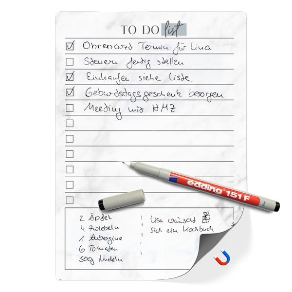 Effizientes Familienmanagement. A5 magnetische To-Do Liste inkl. Stift