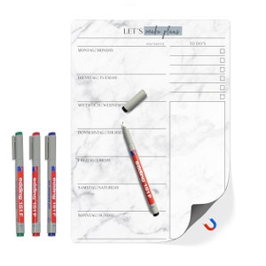 Magnet-Menüplaner inkl. 4 wasserlösliche Stift