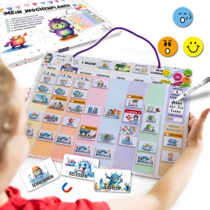 Wochenplaner Kinder inkl. 200+ Magnete & Stift