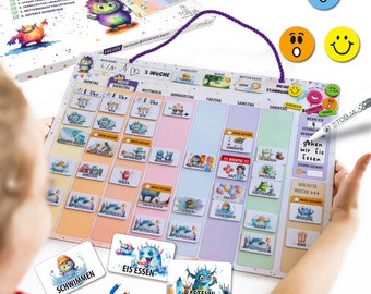 Agenda settimanale per bambini con oltre 200 magneti e penna