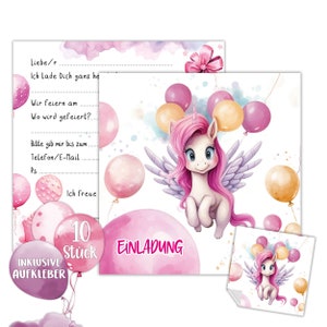 XXL Einhorn Einladungskarten für Kindergeburtstage - Magie & Spaß mit Stickern!