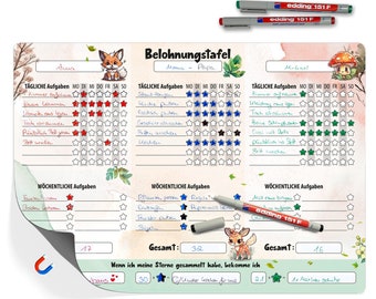 Belohnungstafel für Kinder. Motiviert Kinder spielerisch zum Erfolg!