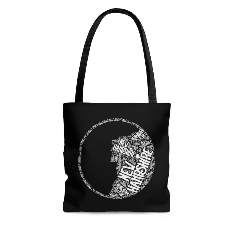 of AOP Tote Bag Old Man of the Mountain New Hampshire Live Free or Die