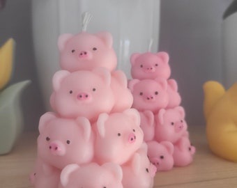 Piggy Candle, Handmade Piglet Candle, Scented Candle, Soy Wax Candle