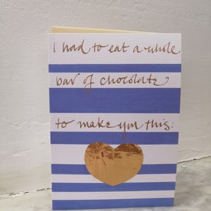 Carte d'anniversaire avec humour chocolat