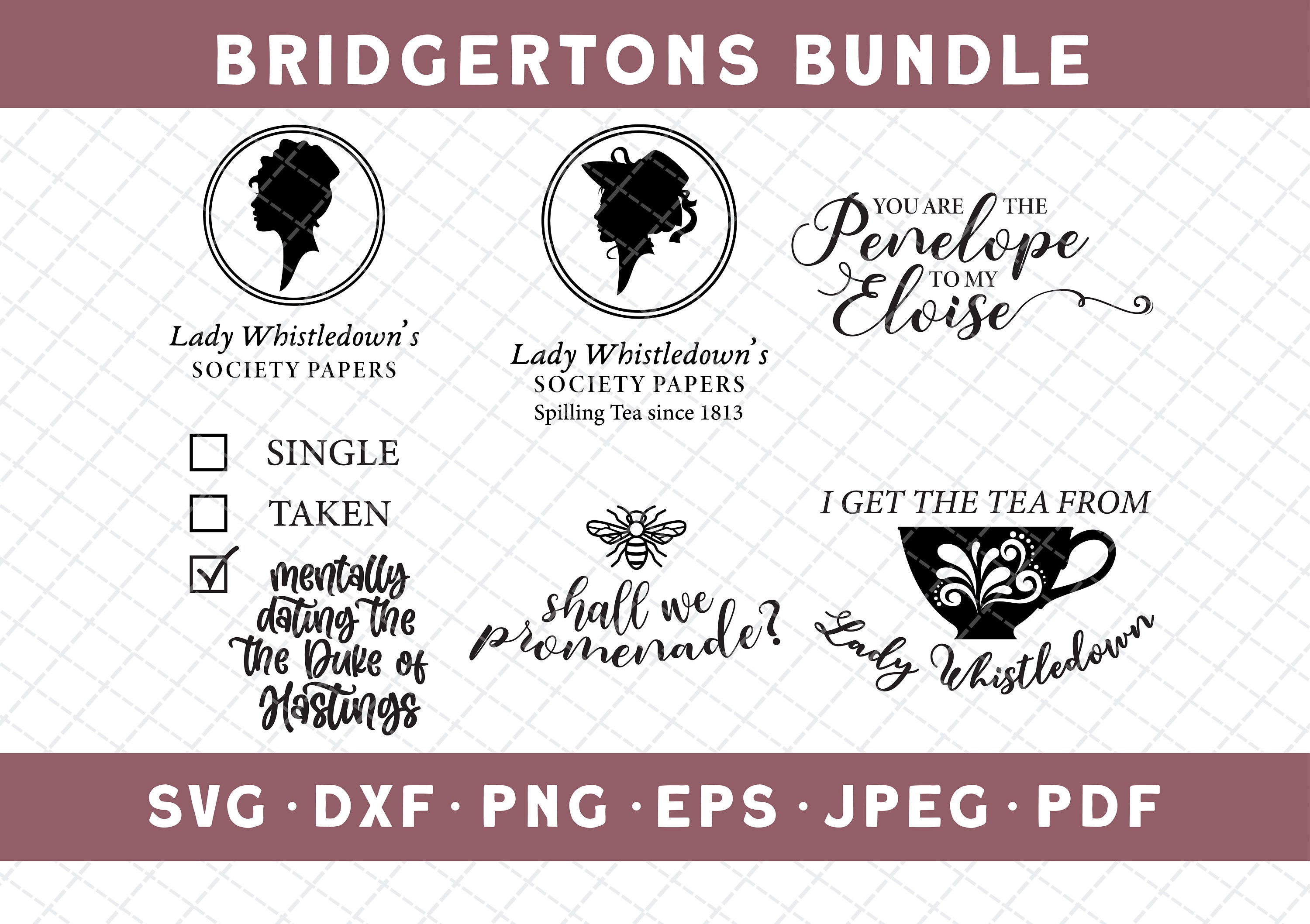 Penelope Svg Visual Arts Craft Supplies & Tools Lady Whistledown Bridgerton Penelope ...