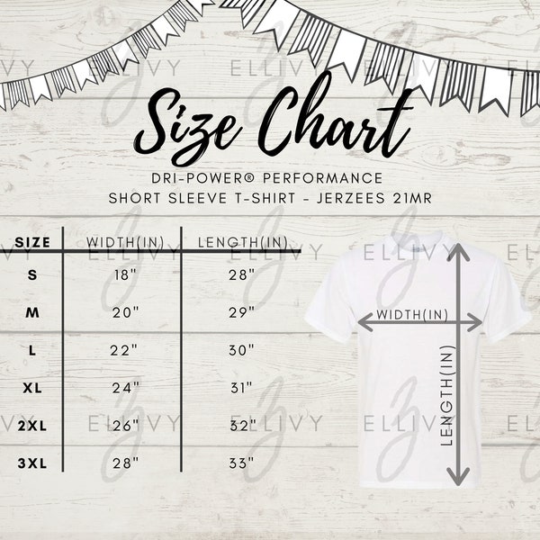 Jerzees 21m Chart Etsy