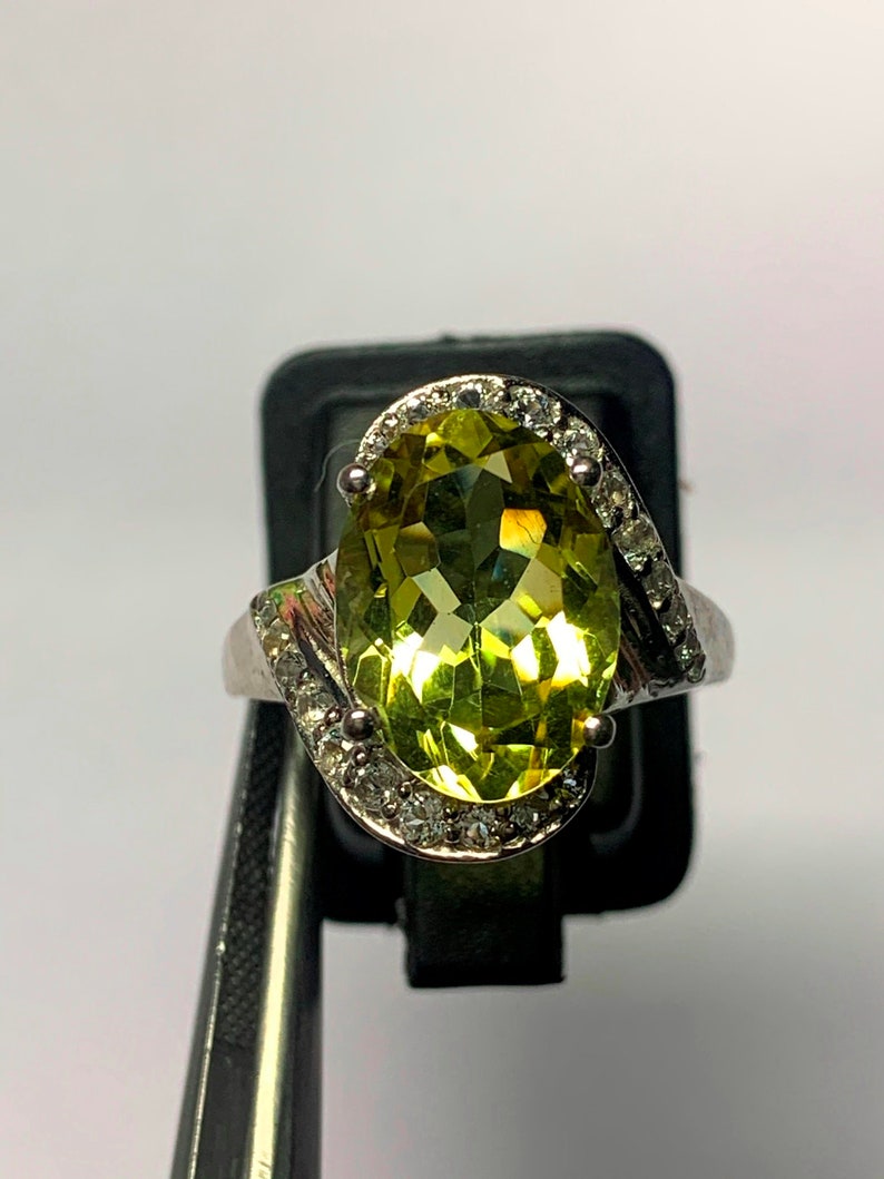 Natural Leman topez Ring-Handmade Silver Ring-925 Sterlinr Ring Stone Oval Leman topez Ring-Promise Ring-November Birthstone Ring