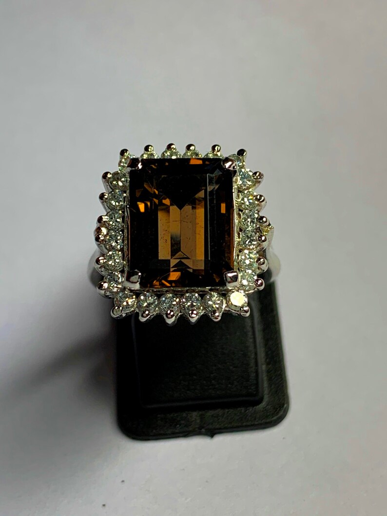 Natural Smoky quartz Ring-Handmade Silver Ring-925 Sterlinr Ring Stone Octagon Smoky quartz Ring-Promise Ring