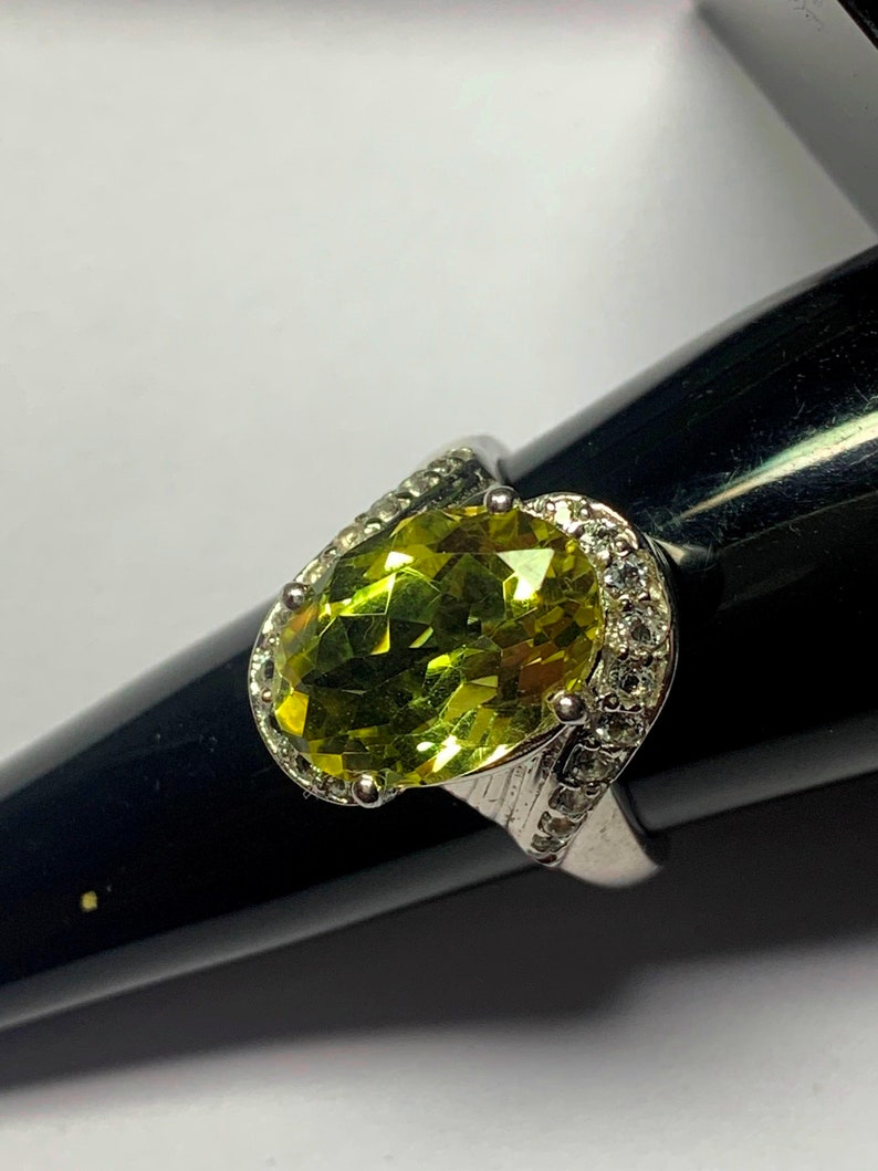 Natural Leman topez Ring-Handmade Silver Ring-925 Sterlinr Ring Stone Oval Leman topez Ring-Promise Ring-November Birthstone Ring