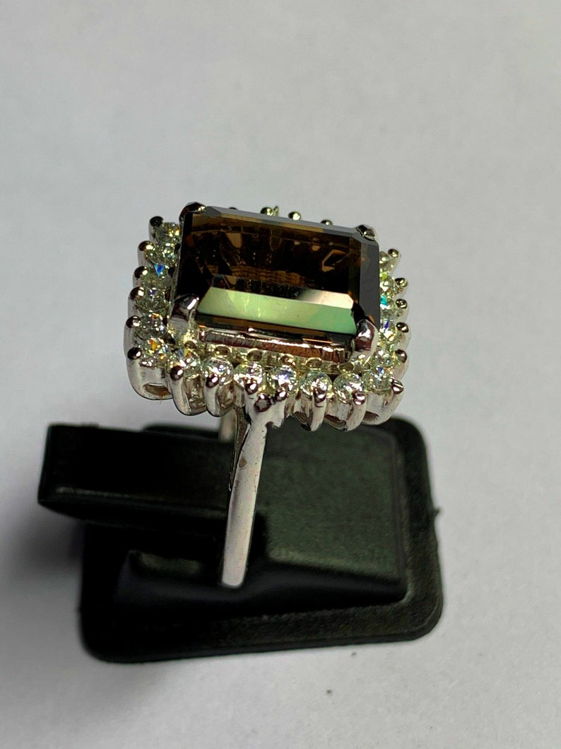 Natural Smoky quartz Ring-Handmade Silver Ring-925 Sterlinr Ring Stone Octagon Smoky quartz Ring-Promise Ring