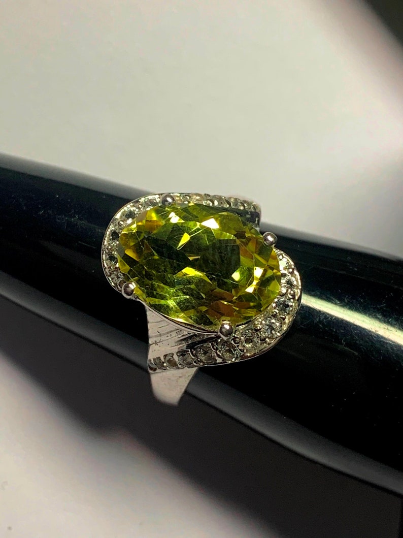 Natural Leman topez Ring-Handmade Silver Ring-925 Sterlinr Ring Stone Oval Leman topez Ring-Promise Ring-November Birthstone Ring