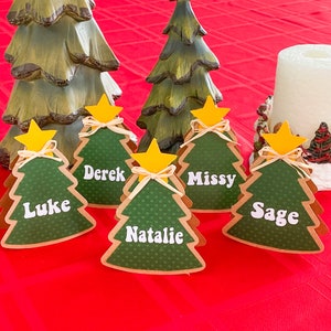 Christmas Tree Name Cards - Etsy
