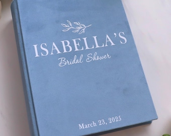 Custom Blue Slip-in Photo Album 4x6, Holds 100–600 Photos, Bridal Shower Book Pockets