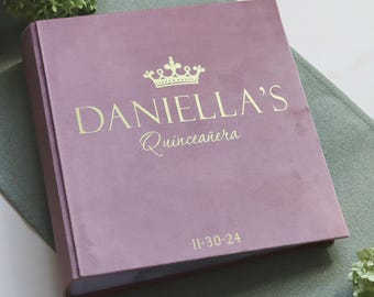 Quinceañera Photo Album 5x7, Large Pink Slip-In Album, Holds 200 Photos, Sweet 16